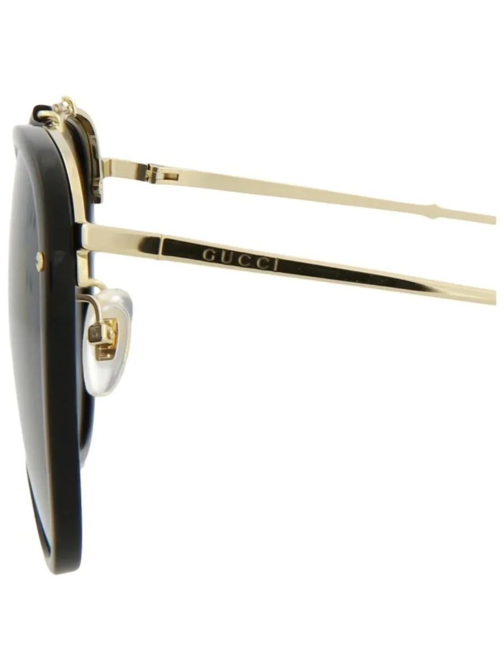 New Gucci Women's Sunglasses Aviator Acetate Frame Mens Havana Gold Green